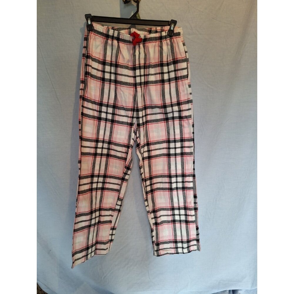 Natural Reflections Women's Flannel PJ Bottoms Size Med Color Pink/Black Plaid
